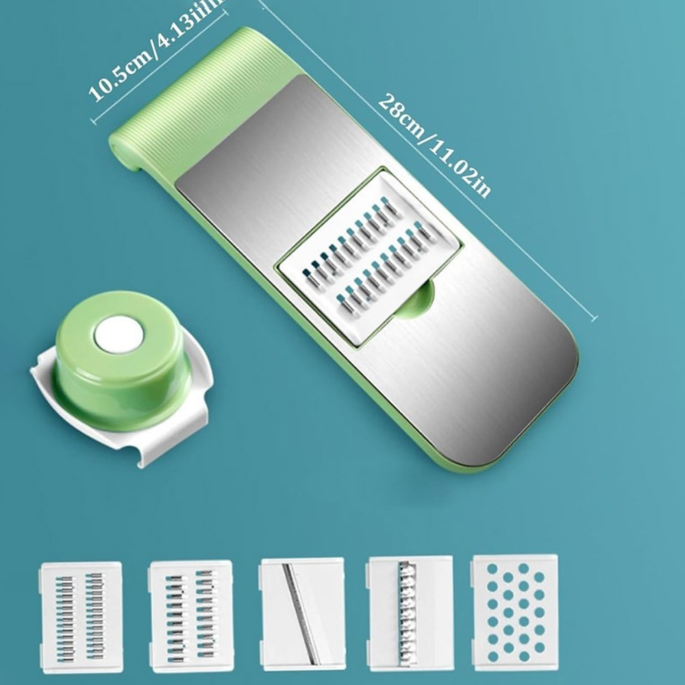 5-in-1 Vegetable Slicer & Grater – Adjustable Mandoline Cutter