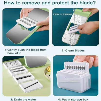 5-in-1 Vegetable Slicer & Grater – Adjustable Mandoline Cutter