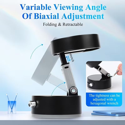 360° Adjustable Magnetic Vacuum Car Phone Holder – Strong Suction Cup Dashboard Mount with Telescopic Folding Stand, Dual-Purpose Car & Desk Mobile Holder.