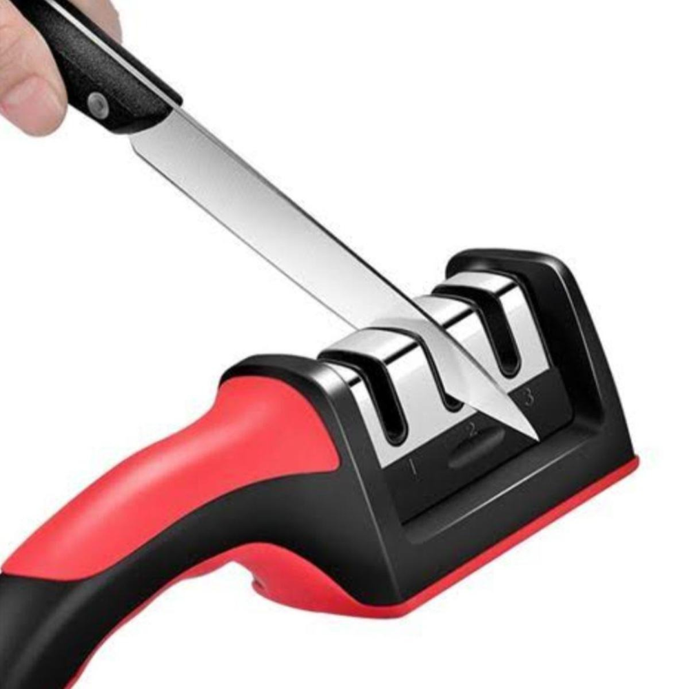 Knife Sharpener, 3-In-1 Diamond Coated Knife Sharpener Set with Ceramic Peeler