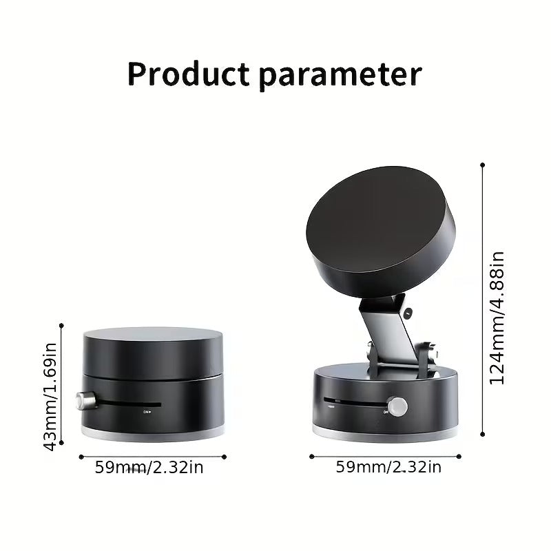360° Adjustable Magnetic Vacuum Car Phone Holder – Strong Suction Cup Dashboard Mount with Telescopic Folding Stand, Dual-Purpose Car & Desk Mobile Holder.