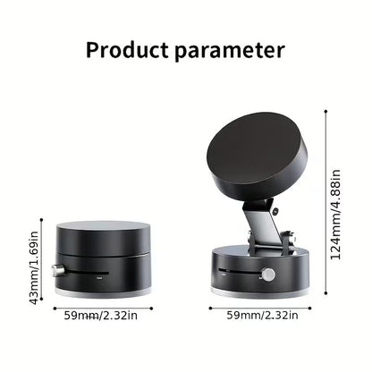360° Adjustable Magnetic Vacuum Car Phone Holder – Strong Suction Cup Dashboard Mount with Telescopic Folding Stand, Dual-Purpose Car & Desk Mobile Holder.
