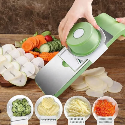 5-in-1 Vegetable Slicer & Grater – Adjustable Mandoline Cutter