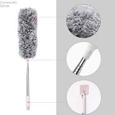 Extendable Microfiber Duster with Extra-Long 100 Inches Flexible Pole – Reusable & Washable Dust Removal Brush
