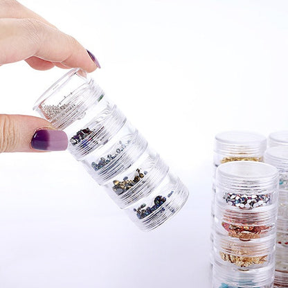 Transparent Co Joined Round Jewelry Makeup Storage Box Container | Bracelet, Earring Round Plastic Organizer
